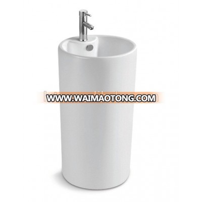 Sanitary ware bathroom one-piece ceramic semi pedestal basin